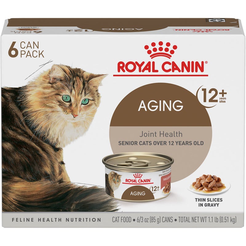 Royal Canin Feline Health Nutrition Aging 12+ Senior Thin Slices in Gravy Cat Food, 3 oz (Pack of 6) - Image 1